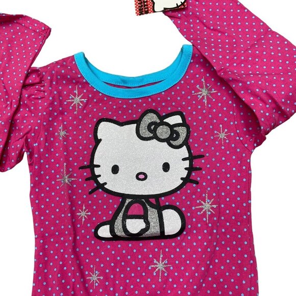 HELLO KITTY LONG SLEEVES RUFFLE TOP SIZE 2 T NWT - Picture 5 of 5